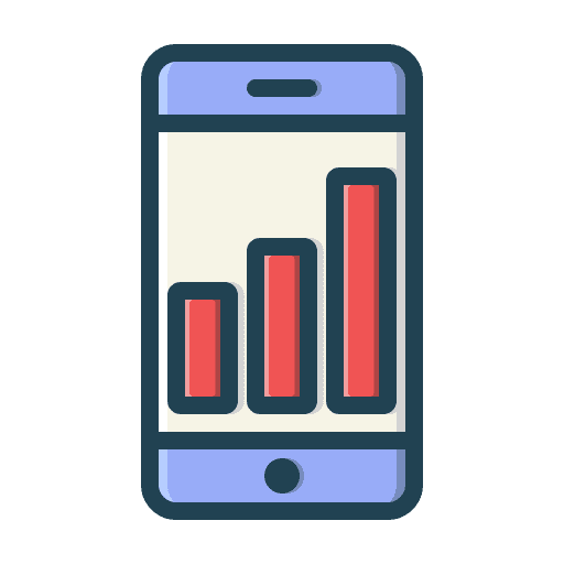 Smartphone mobile phone business and finance bar chart icon Smartphone mobile phone business and finance bar chart icon