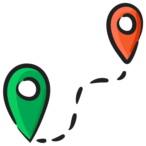 Route pin map location route icon