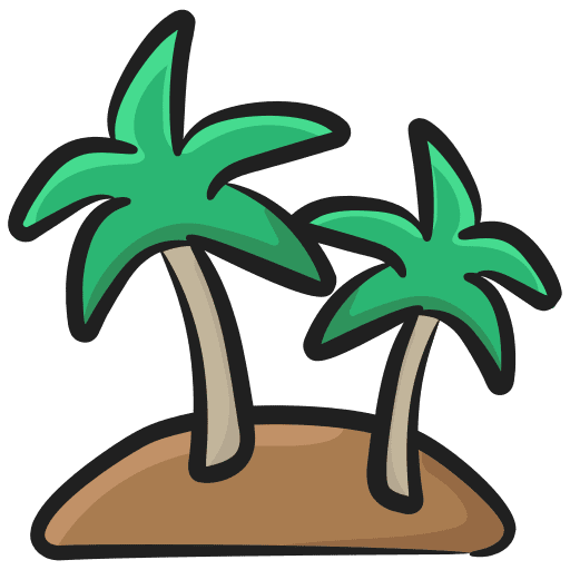 Island palm tree tropical island icon Island palm tree tropical island icon
