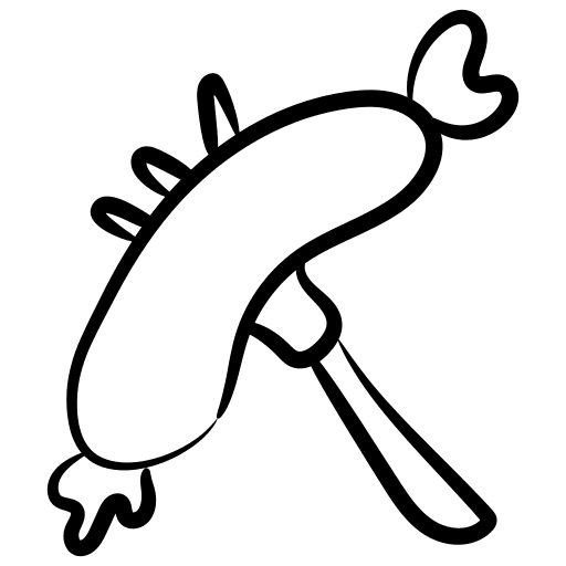 Hotdog fork barbeque grill icon