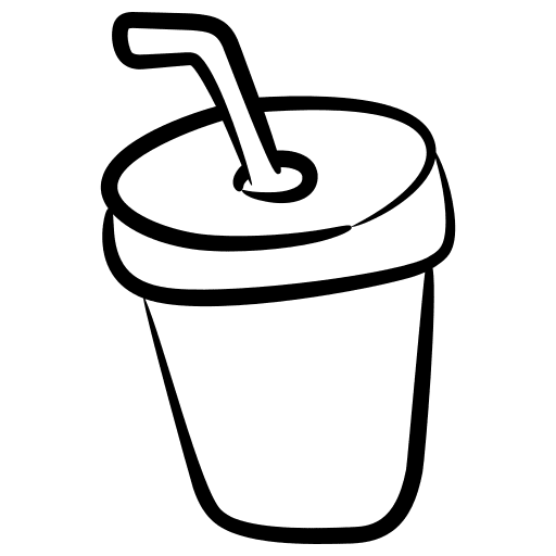 Disposable disposable soda straw icon