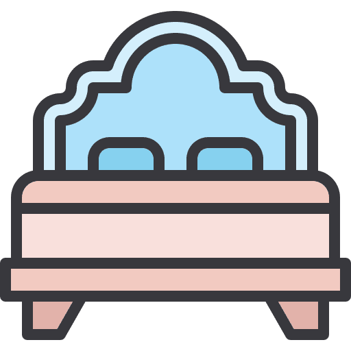 Bedroom furniture rest room icon