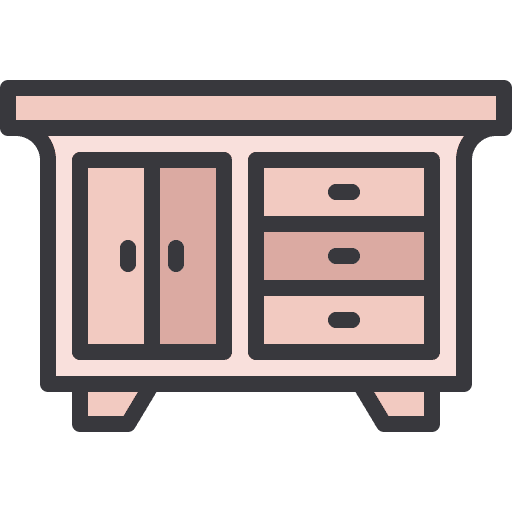 Chest of drawers antique drawer interior design icon