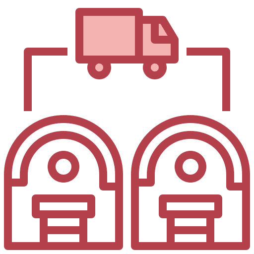 Distribution supplier warehouse factory icon