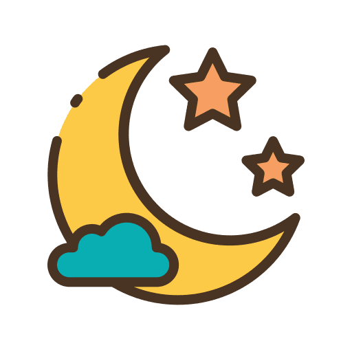 Night crescent moon star weather icon Night crescent moon star weather icon