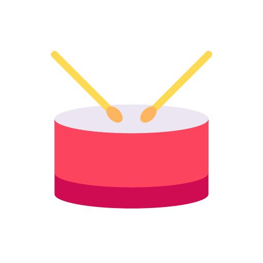 Drum music and multimedia percussion drumstick icon