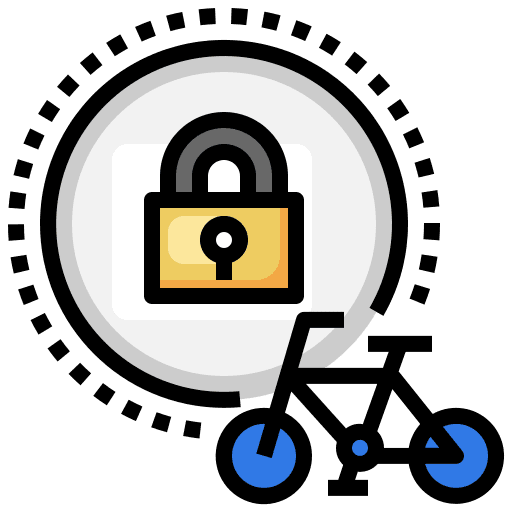 Lock cycling exercise bicycle icon