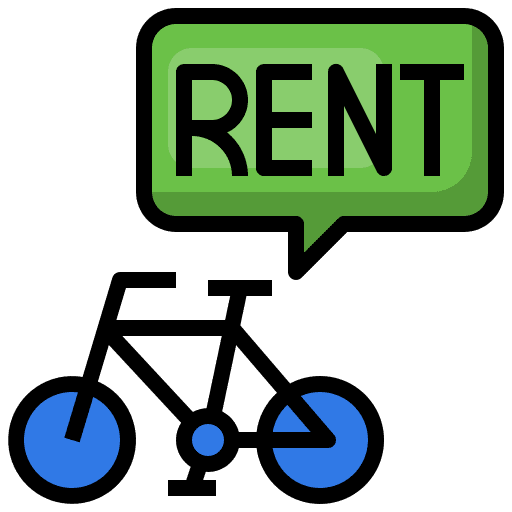 Rental electric bike rent transportation icon