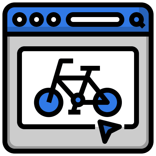 Website vehicle hobbies and free time online icon