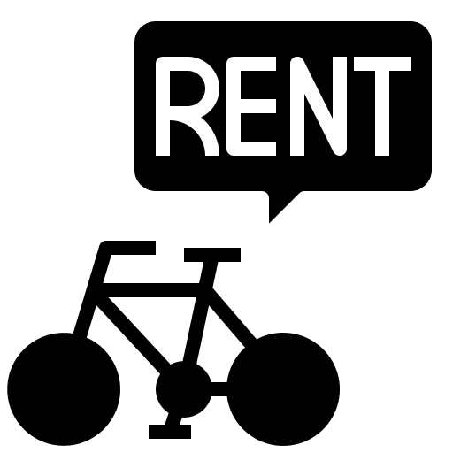 Rental rent transportation bicycle icon