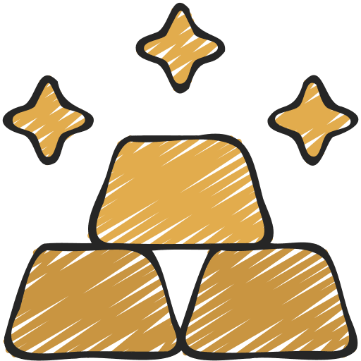 Gold bars gold ingots banking business and finance icon