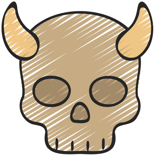 Skull character game skull icon