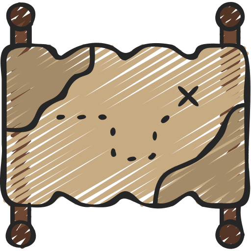 Treasure map treasure map pirate compass icon