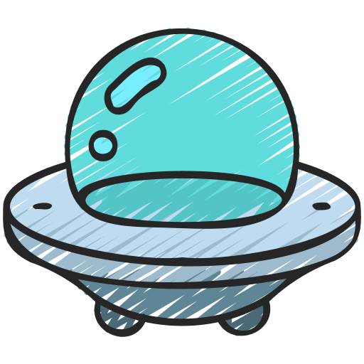 Ufo science fiction spaceship transport icon