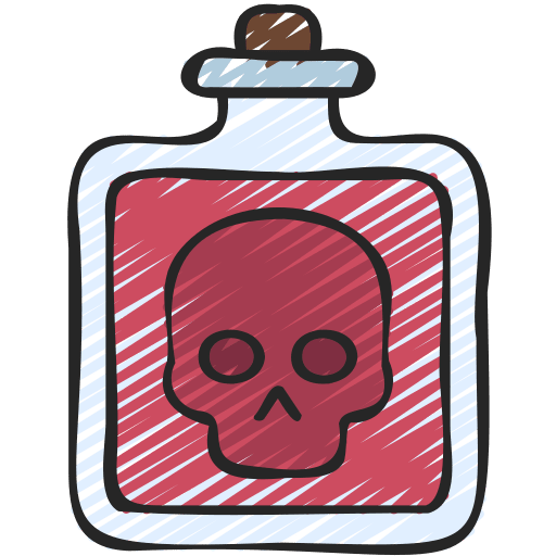 Poison skull bottle danger icon