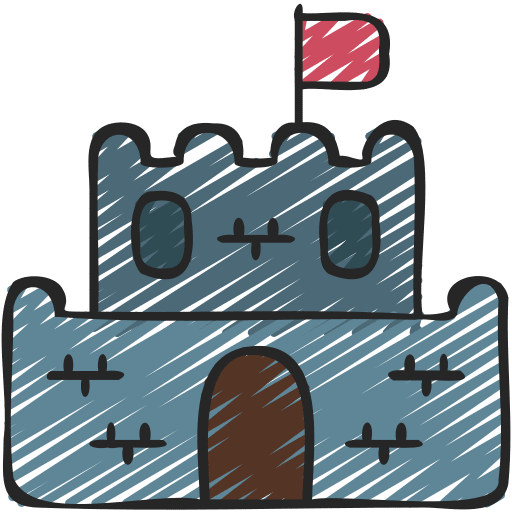 Castle fortress medieval defense icon