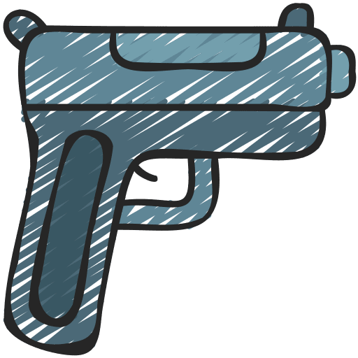Pistol crime firearm handgun icon