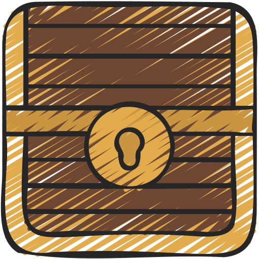 Treasure chest ancient antique treasure chest icon