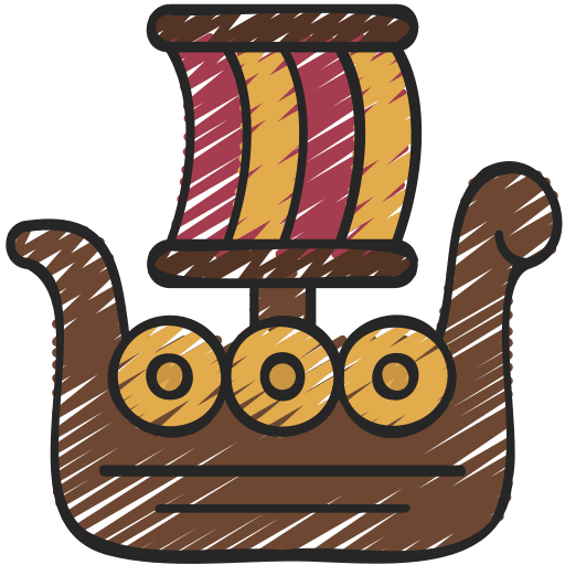 Viking ship sailboat ocean marine icon