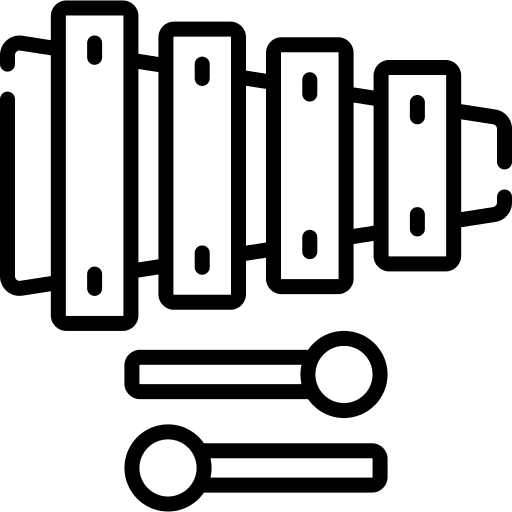 Xylophone music and multimedia percussion toy icon
