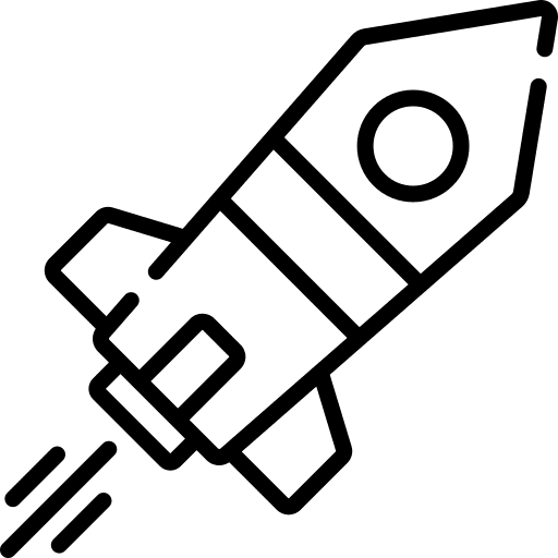 Rocket ship startup spaceship transportation icon