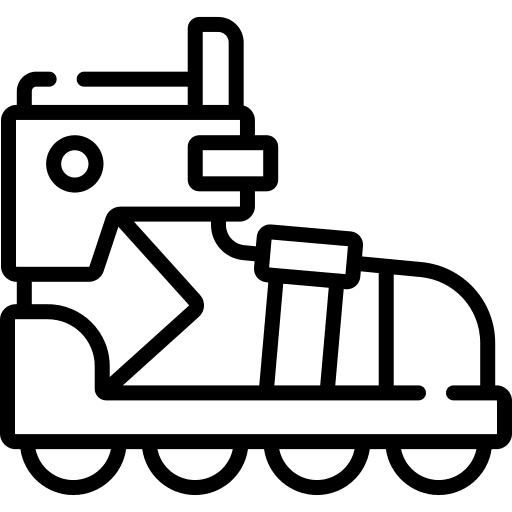 Rollerskate sports and competition transportation shoes icon