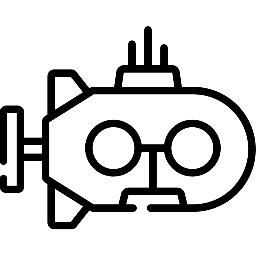 Submarine nautical boat transportation icon