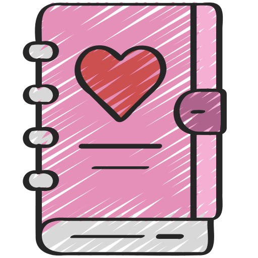 Diary romantic education book icon