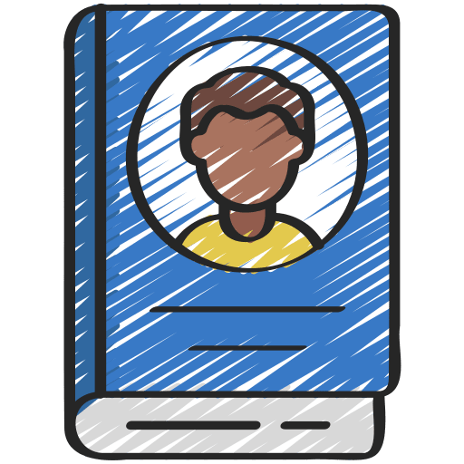 Biography study library education icon