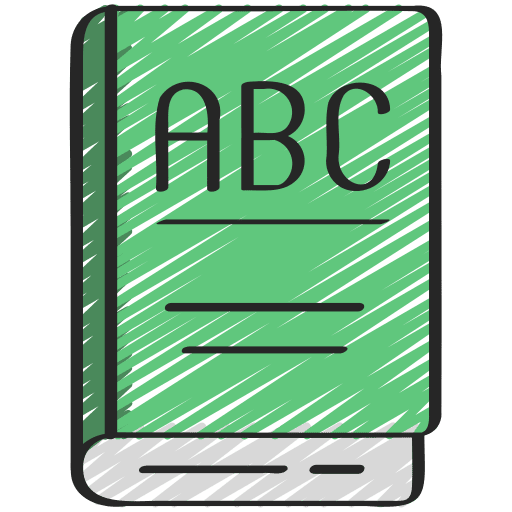 Dictionary grammar education manual icon
