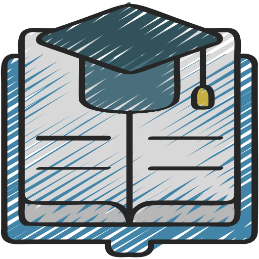 Education graduate hat open book online learning icon