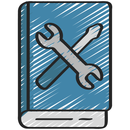 Repair equipment book manual repair equipment icon