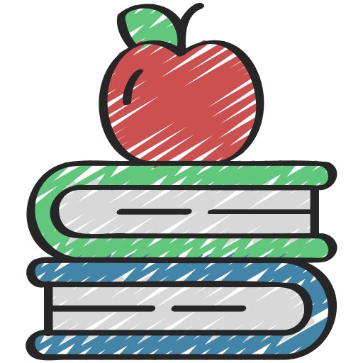 Book education fruit apple icon