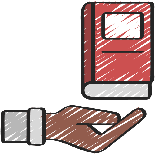 Book keeper hand subject education icon