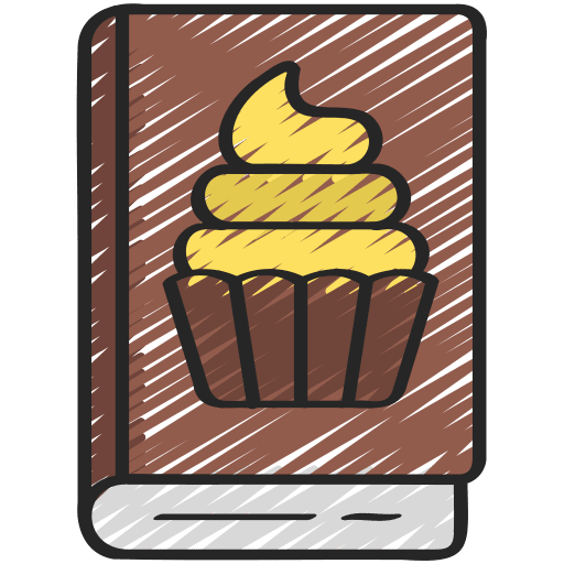 Cook book muffin sweet food icon