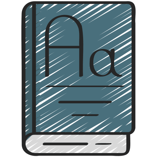 Font design style education book icon