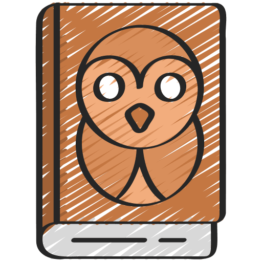 Wisdom study book owl icon
