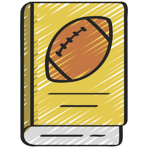 American football rules education book icon