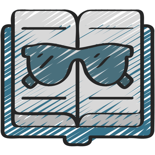 Studying reading vision education icon