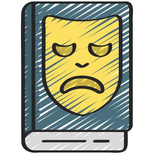 Tragedy drama book theater icon