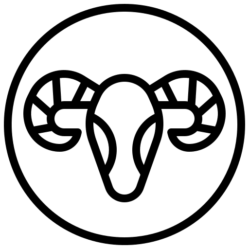 Aries horoscope head sign icon