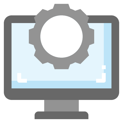 Computer project management configuration computer icon Computer project management configuration computer icon