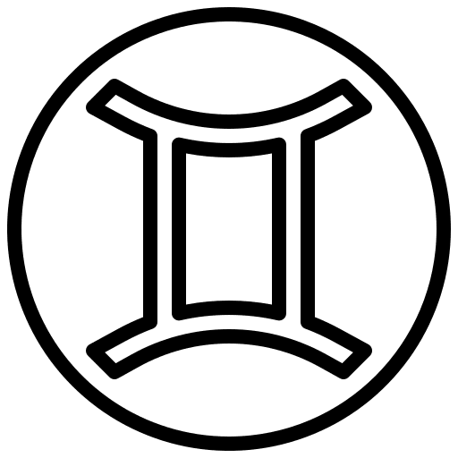 Gemini astrology constellation shapes and symbols icon