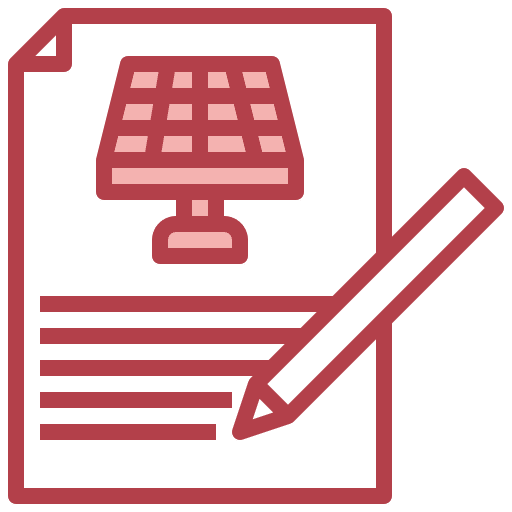Contract sun ecology and environment solar panel icon