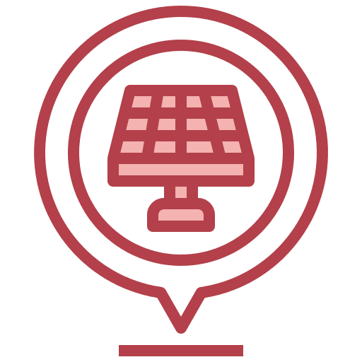 Location ecology renewable energy sun icon