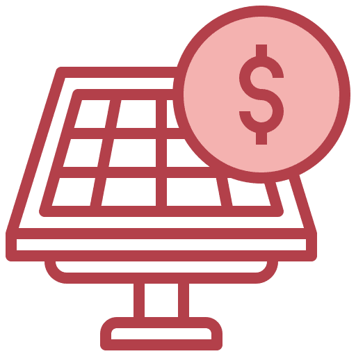 Money ecology money solar cell icon