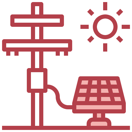 Pole architecture and city electricity construction and tools icon