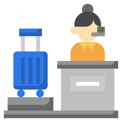 Airport airport bag desk icon