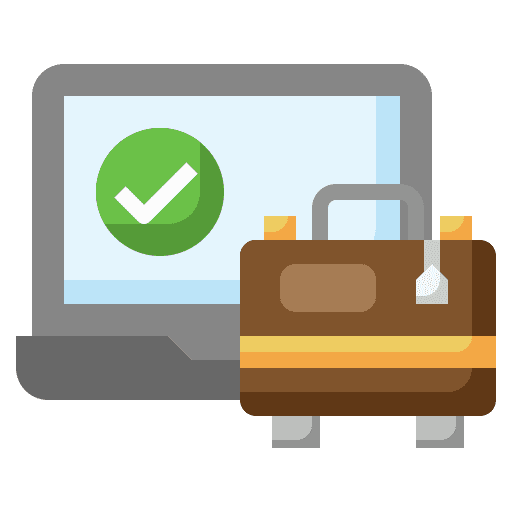 Booking suitcase travelling online booking icon