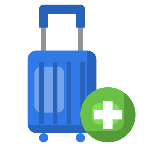Plus add travel bag icon Plus add travel bag icon